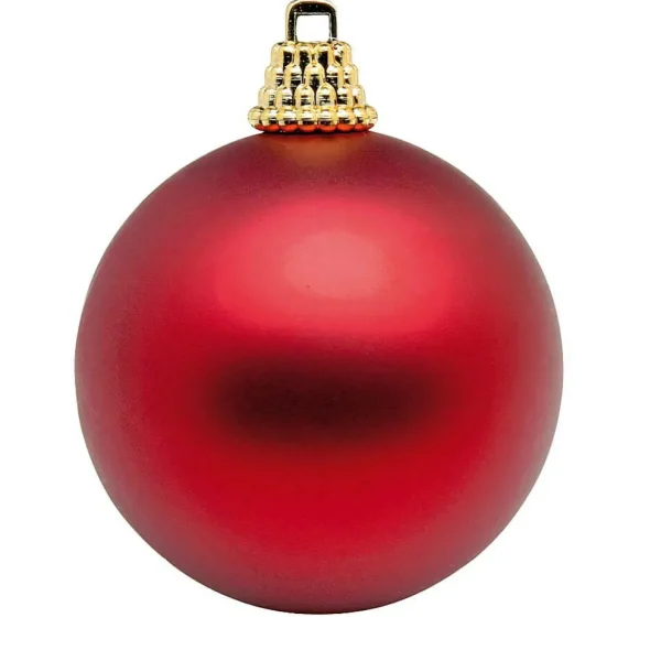 Weihnachtskugeln^DecoWoerner Matte, e Weihnachtskugeln Aus Plastik, 6 Cm Ø – 24 Stück rot