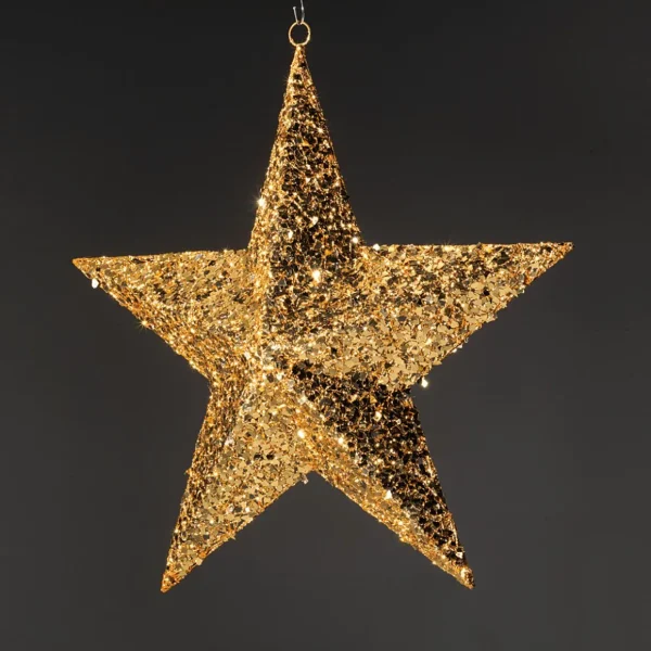 Weihnachtssterne^DecoWoerner Metall Deko-Stern, Mit Pailletten, 80 Cm Ø gold