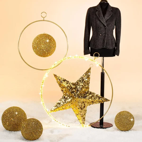 Weihnachtssterne^DecoWoerner Metall Deko-Stern, Mit Pailletten, 80 Cm Ø gold