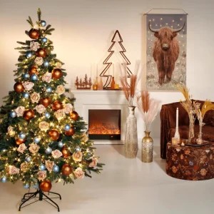 Weihnachtsfiguren^DecoWoerner Metall Tannen Silhouette Mit Edelrost Patina 49 X 23 X 90 Cm braun