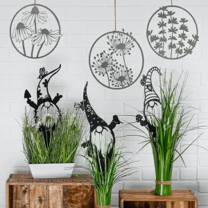 Sommerdeko^DecoWoerner Metall Zwerg Erdspieß, 50 Cm schwarz