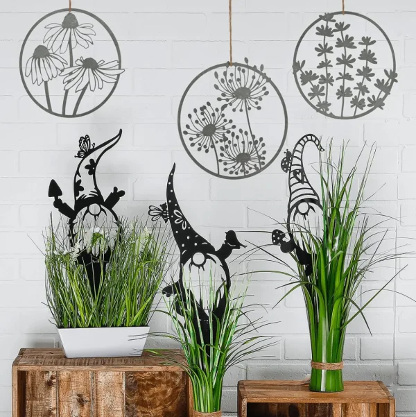 Sommerdeko^DecoWoerner Metall Zwerg Erdspieß, 50 Cm schwarz