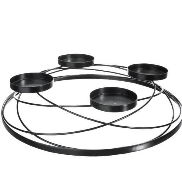 Weihnachtskränze^DecoWoerner Metall-Adventskranz 45 Cm Ø schwarz