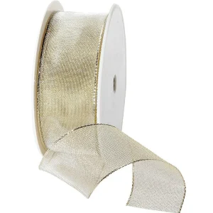Geschenkband^DecoWoerner Metallic-Netzband, 40 Mm Breit 25 M gold