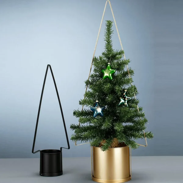 Weihnachtsfiguren^DecoWoerner Metalltanne Mit Blumentopf 55 Cm schwarz