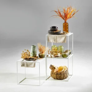 Pflanzengefäße & Dekorationshilfen^DecoWoerner Metall-Tisch 45 X 45 Cm, weiß