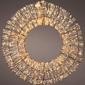 Weihnachtskränze^DecoWoerner Micro LED Kranz 38 Cm braun