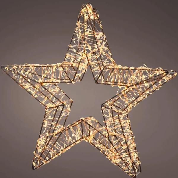 Weihnachtssterne^DecoWoerner Micro LED Stern 38 Cm braun