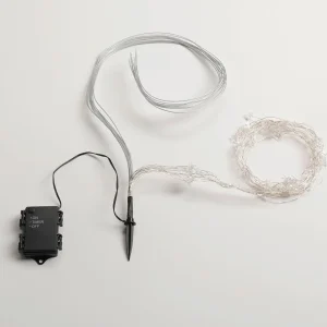 Deko-Licht | Weihnachtsbeleuchtung^DecoWoerner Micro LED-Stern-Draht-Lichterkette Batteriebetrieben Warmes Licht 80 Cm transparent