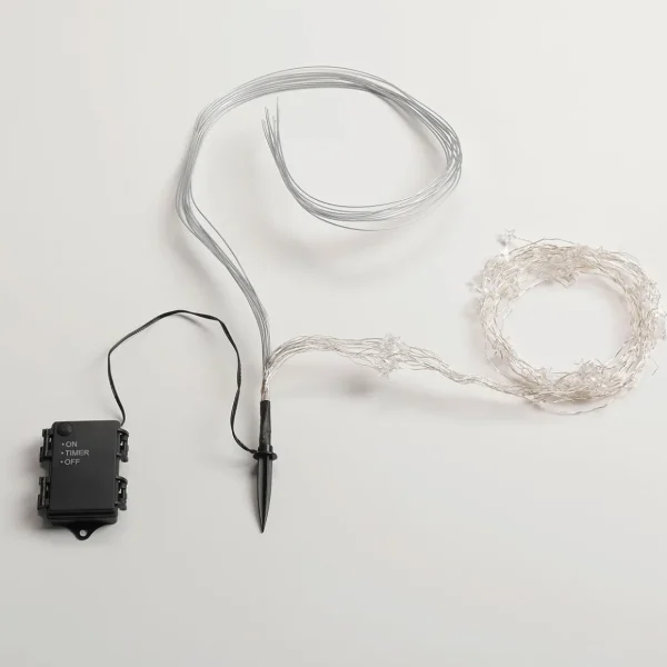 Deko-Licht | Weihnachtsbeleuchtung^DecoWoerner Micro LED-Stern-Draht-Lichterkette Batteriebetrieben Warmes Licht 80 Cm transparent