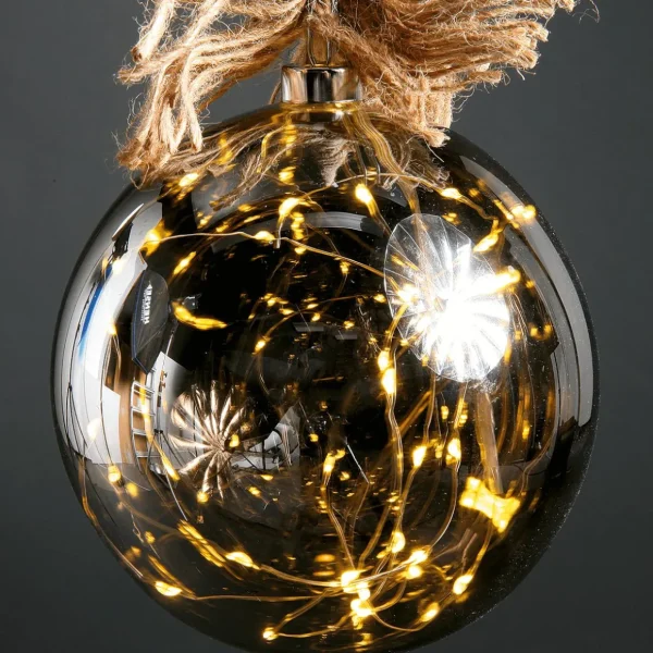 Weihnachtsbeleuchtung^DecoWoerner Micro-LED Kugel Mit Batterie, 14 Cm Ø schwarz