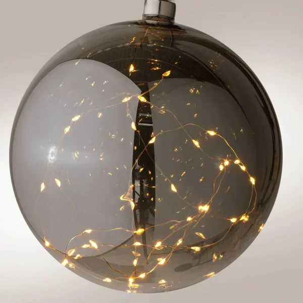 Weihnachtsbeleuchtung^DecoWoerner Micro-LED Kugel Mit Batterie, 14 Cm Ø schwarz