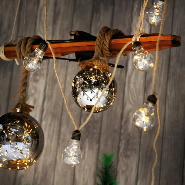 Weihnachtsbeleuchtung^DecoWoerner Micro-LED Kugel Mit Batterie, 14 Cm Ø schwarz