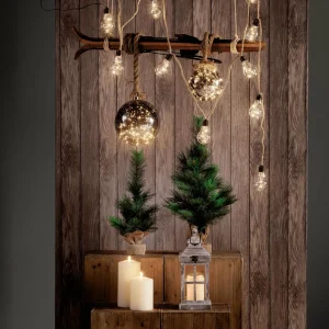 Weihnachtsbeleuchtung^DecoWoerner Micro-LED Kugel Mit Batterie, 14 Cm Ø schwarz