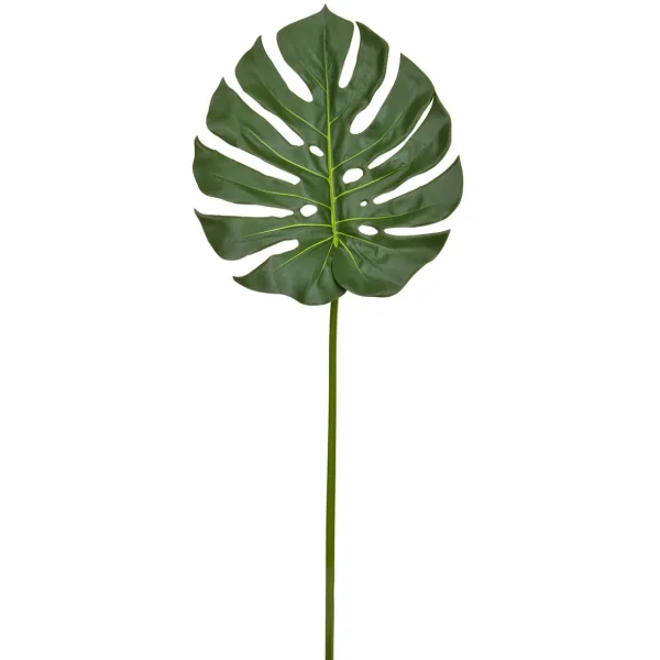 Schwer Entflammbare Kunstpflanzen^DecoWoerner Monstera Kunstblatt Schwer Entflammbar B1, 75 Cm grün