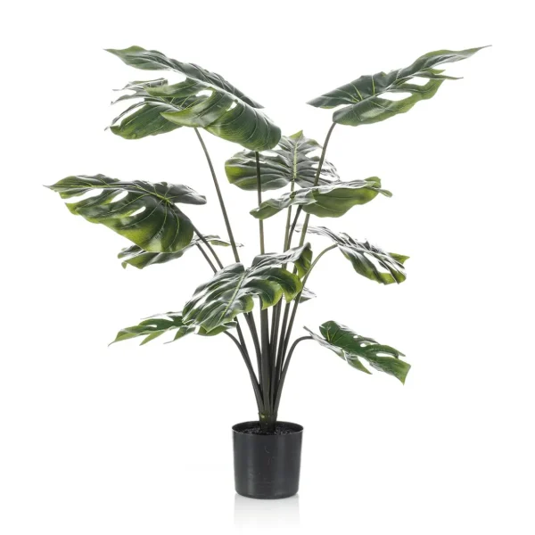 Sommerdeko | Zimmerpflanzen^DecoWoerner Monstera Kunstpflanze Im Topf 80 Cm grün