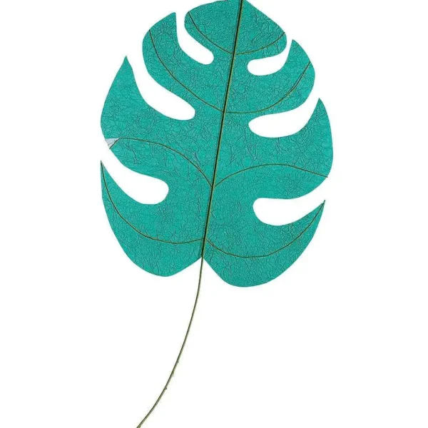 Sommerdeko^DecoWoerner Monstera-Dekoblatt 60 X 63 Cm, Petrol grün