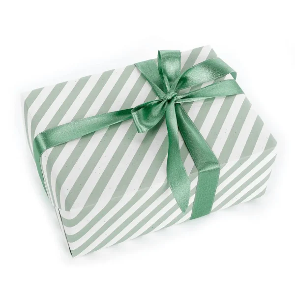 Geschenkpapier | Go Green - Nachhaltige Geschenkverpackung^DecoWoerner Nachhaltiges Kraftpapier Aus Zuckerrüben Mit en & Weißen Streifen – 50 M Geschenkpapier-Rolle grün