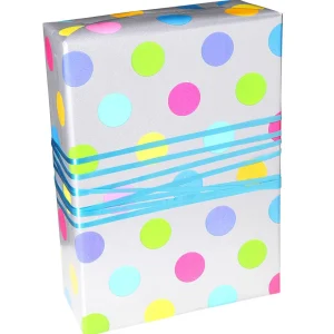 Geschenkpapier | Go Green - Nachhaltige Geschenkverpackung^DecoWoerner Nachhaltiges, nes Geschenkpapier Mit Bunten Punkten – 50 M Geschenkpapier-Rolle silber