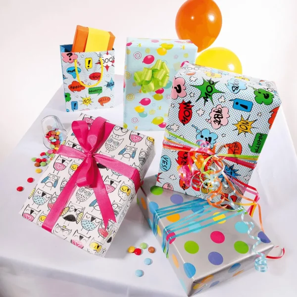 Geschenkpapier | Go Green - Nachhaltige Geschenkverpackung^DecoWoerner Nachhaltiges, nes Geschenkpapier Mit Bunten Punkten – 50 M Geschenkpapier-Rolle silber