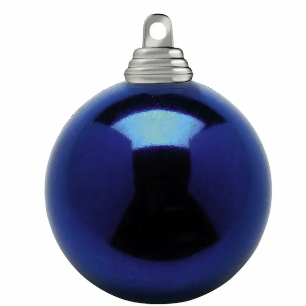 Weihnachtskugeln^DecoWoerner Nachte, Glänzende Weihnachtskugeln Aus Schwer Entflammbarem Kunststoff, 6 Cm Ø – 24 Stück blau