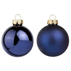 Weihnachtskugeln^DecoWoerner Nachte Weihnachtskugeln Aus Glas 8 Cm Ø – 12 Stück blau