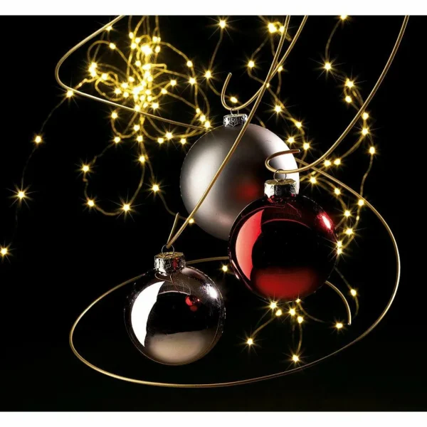 Weihnachtskugeln^DecoWoerner Nahtlose Weihnachtskugel Aus Kunststoff, Pack á 6 Stück braun