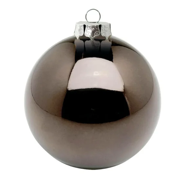 Weihnachtskugeln^DecoWoerner Nahtlose Weihnachtskugeln Aus Kunststoff, Glänzend Ø 8 Cm braun