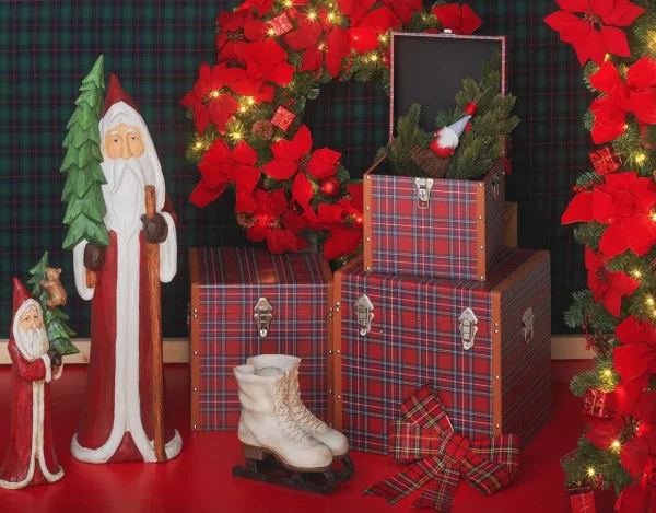 Weihnachtsfiguren^DecoWoerner Naturgetreu Bemalter Weihnachtsmann In Holzoptik 51 Cm rot