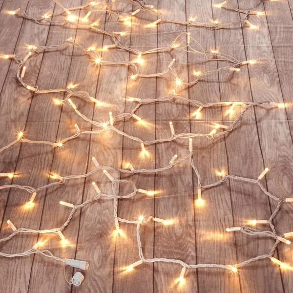 Weihnachtsbeleuchtung^DecoWoerner Niedervoltlichterkette 10m IP44 100LED Warm weiß