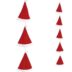 Weihnachtsfiguren^DecoWoerner Nikolausmützen Kette 250 Cm mehrfarbig