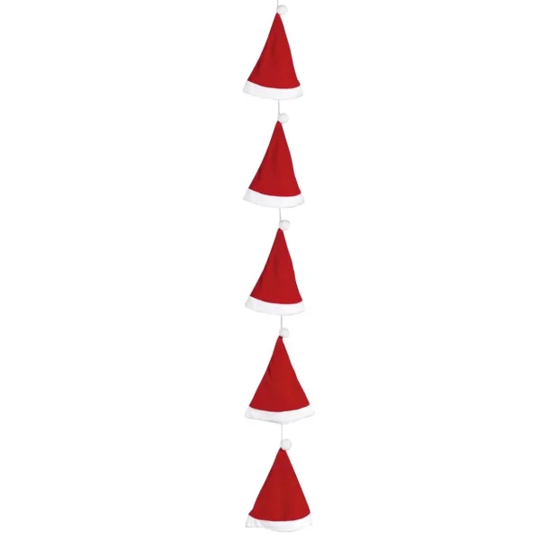 Weihnachtsfiguren^DecoWoerner Nikolausmützen Kette 250 Cm mehrfarbig