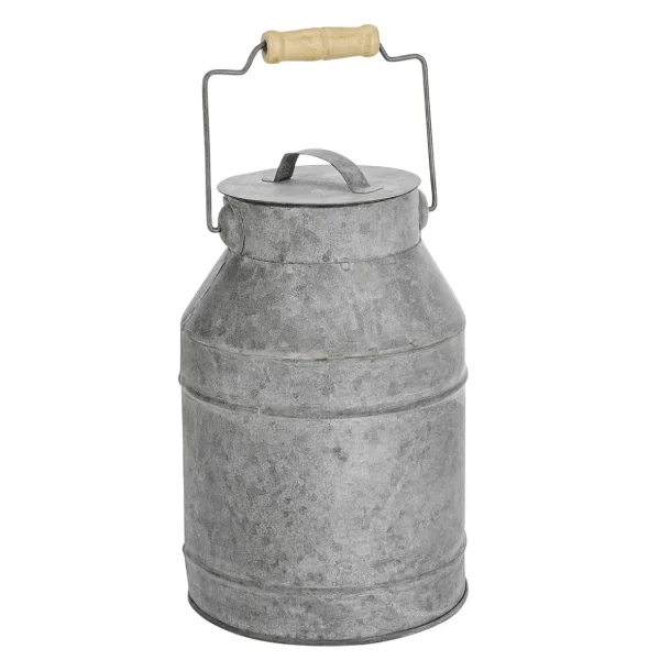 Themen-Deko | Pflanzengefäße & Dekorationshilfen^DecoWoerner Nostalgische Zink-Milchkanne 9 X 22 Cm silber