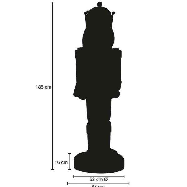 Xxl Weihnachtsdeko^DecoWoerner Nussknacker König -braun 185 Cm gold