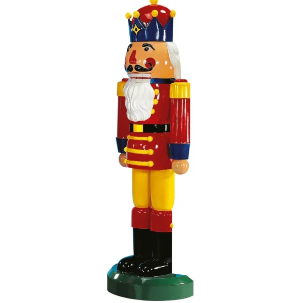 Xxl Weihnachtsdeko | Weihnachtsfiguren^DecoWoerner Nussknacker König Halbplastisch 185 Cm, Rot-gelb-blau mehrfarbig