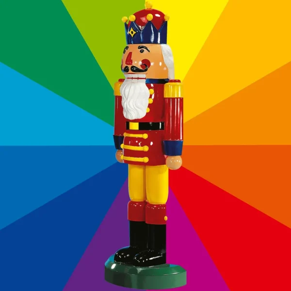 Xxl Weihnachtsdeko^DecoWoerner Nussknacker König Halbplastisch 185 Cm In Wunschfarbe
