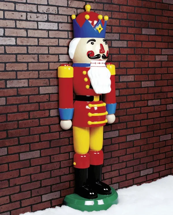 Xxl Weihnachtsdeko | Weihnachtsfiguren^DecoWoerner Nussknacker König Halbplastisch 185 Cm, Rot-gelb-blau mehrfarbig