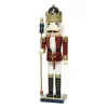 Weihnachtsfiguren^DecoWoerner Nussknacker Mit Zepter Aus Holz 38 Cm rot