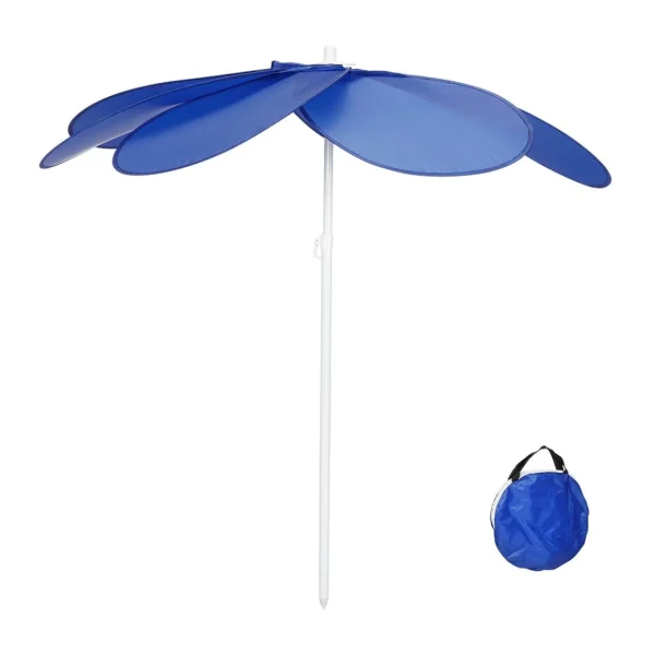 Sommerdeko^DecoWoerner Nylon-Sonnenschirm 210 Cm Ø blau