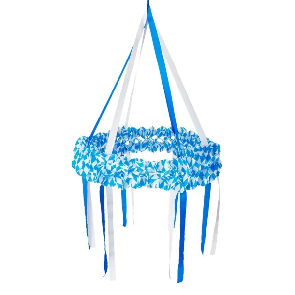 Themen-Deko^DecoWoerner Oktoberfest Deko-Kranz Mit 6 Bändern Weiß 75 Cm Ø X 120 Cm Hoch blau