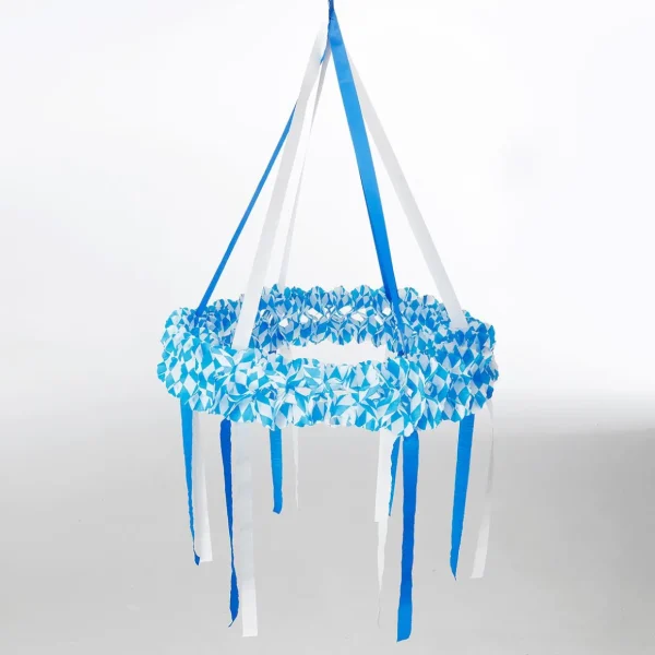 Themen-Deko^DecoWoerner Oktoberfest Deko-Kranz Mit 6 Bändern Weiß 75 Cm Ø X 120 Cm Hoch blau