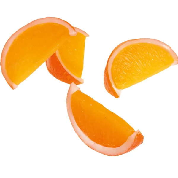 Obst & Früchte^DecoWoerner nviertel Lebensmittel-Attrappe, Pack à 4 Stück orange