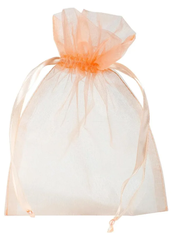 Geschenksäckchen^DecoWoerner Organzasäckchen 18 Cm, 50 Stück, Apricot orange