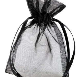 Geschenksäckchen^DecoWoerner Organzasäckchen 10 Cm, 50 Stück, schwarz