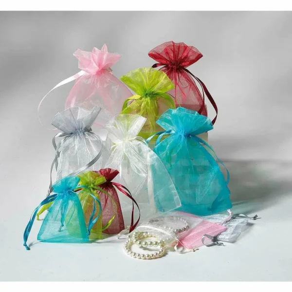 Geschenksäckchen^DecoWoerner Organzasäckchen 18 Cm, 50 Stück, rosa