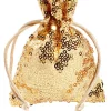 Geschenksäckchen^DecoWoerner Organzasäckchen Pailletten 10 Cm, 10 Stück, gold
