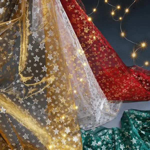 Stoffe^DecoWoerner Organza-Stoff "Sternchen" 145 Cm Breit grün