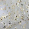 Stoffe^DecoWoerner Organza-Stoff "Sternchen" 145cm,br. silber