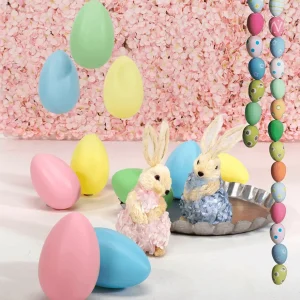 Osterdeko^DecoWoerner Ostereier Aus Kunststoff 17 Cm, Pack à 12 Stück rosa