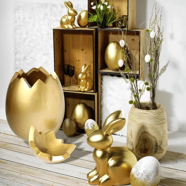 Osterdeko^DecoWoerner Osterhase , 27 Cm gold